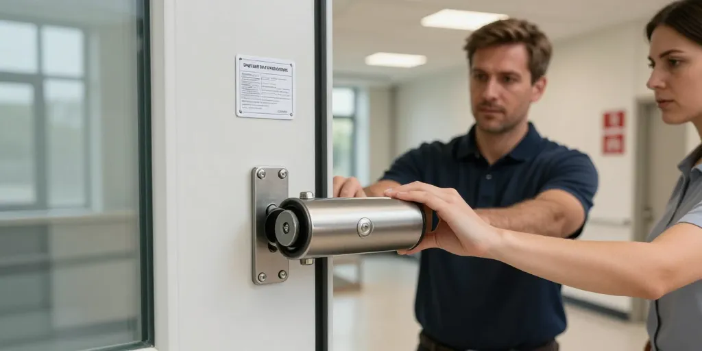 Barre anti-panique avec serrure extérieure : le choix conforme pour une porte coupe-feu ?